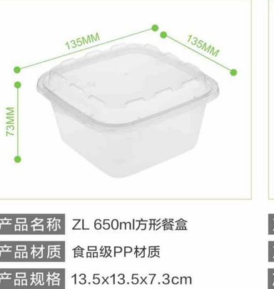 ZL650ml方形餐盒