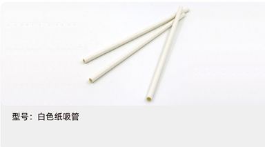 白色纸吸管