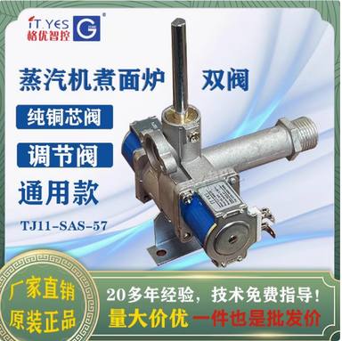 格优商用燃气蒸汽机配件DC24Ｖ双电磁阀煮面油炸炉调火节气控制阀
