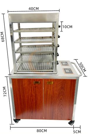 6000W/8000W全封双门木推车双控蒸汽炉+五层四面玻璃蒸柜