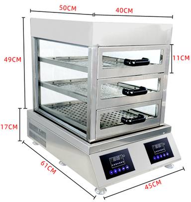6000W/8000W双控蒸汽炉+矮三层透明玻璃蒸柜