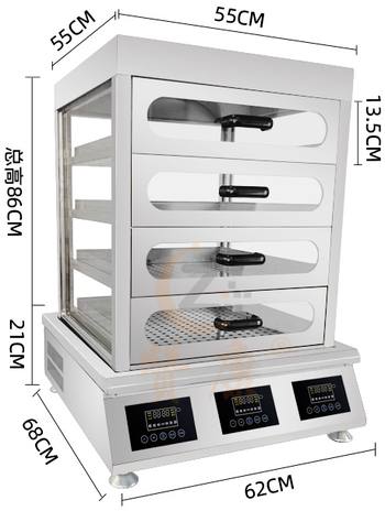 9000W/12000三控蒸汽炉+4层四面透明玻璃蒸柜