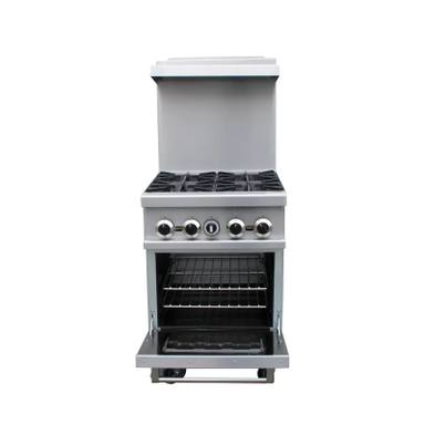 Core Pro CP-R 24 4 Burner Stainless Steel Commercial Gas Stove with Oven 5000 - 10000 W with Shut-off Protection