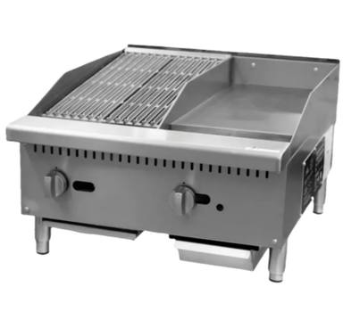 24-inch commercial countertop grill pan with grill and grill rack