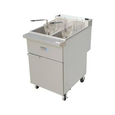 Commercial double tank gas fryer with millivolt control